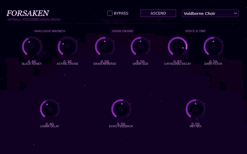 Forsaken audio plugin interface preview